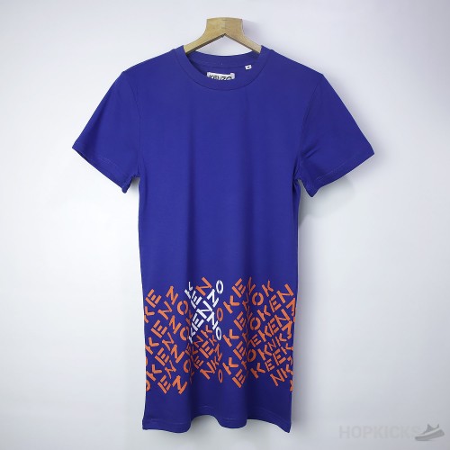 Kenzo All Over Navy long Fit T-Shirt